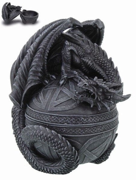 Hide Your Stash - Celtic Dragon Lidded Sculptural Box